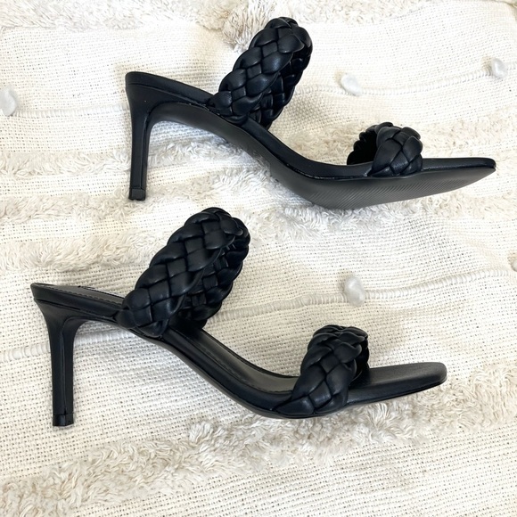 NWT Steve Madden Black Prema Braided Sandal heels size 7 - Picture 3 of 5